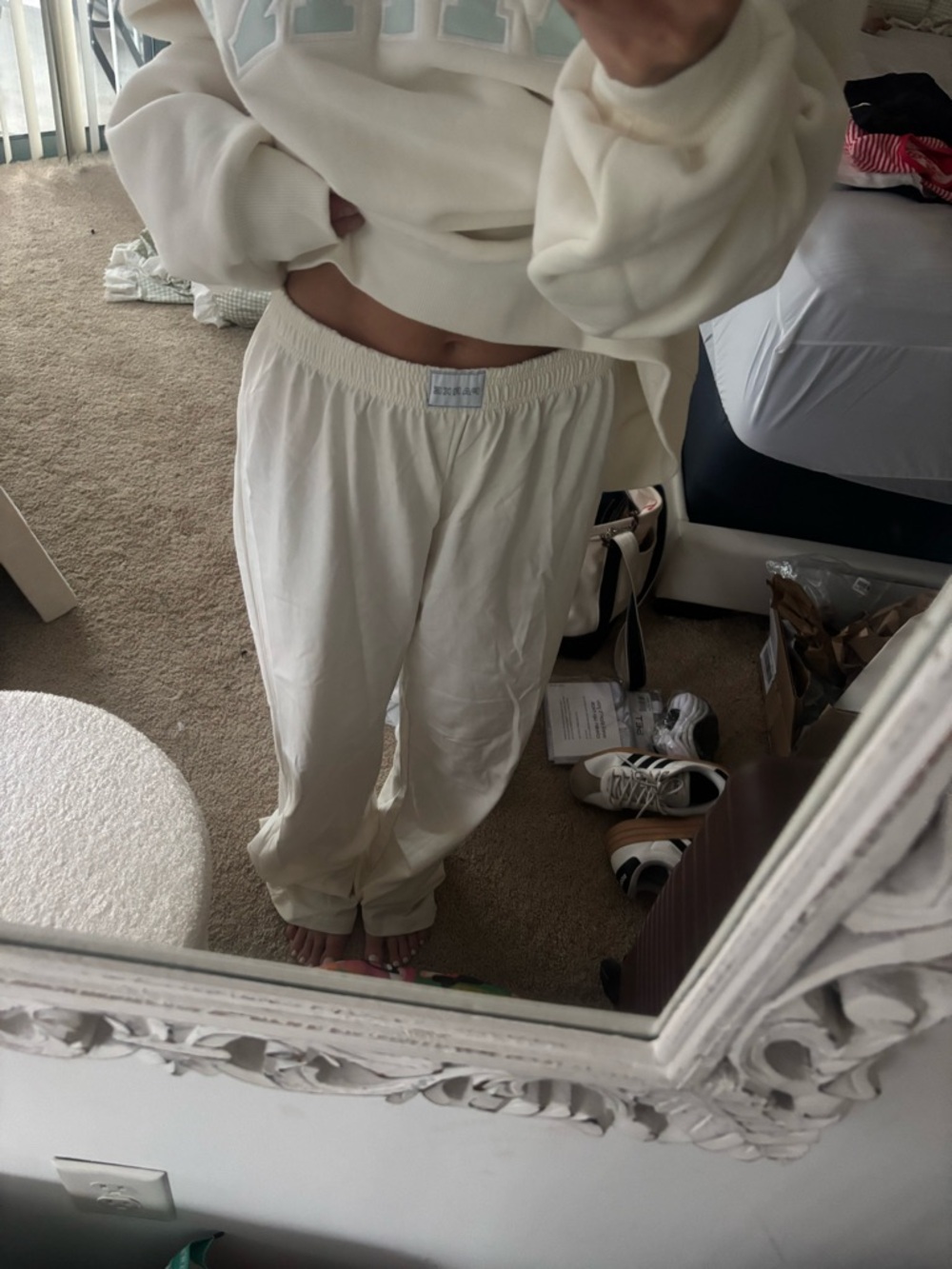 Parke Cotton Boxer Pants in Pearl (from newest bridal drop)